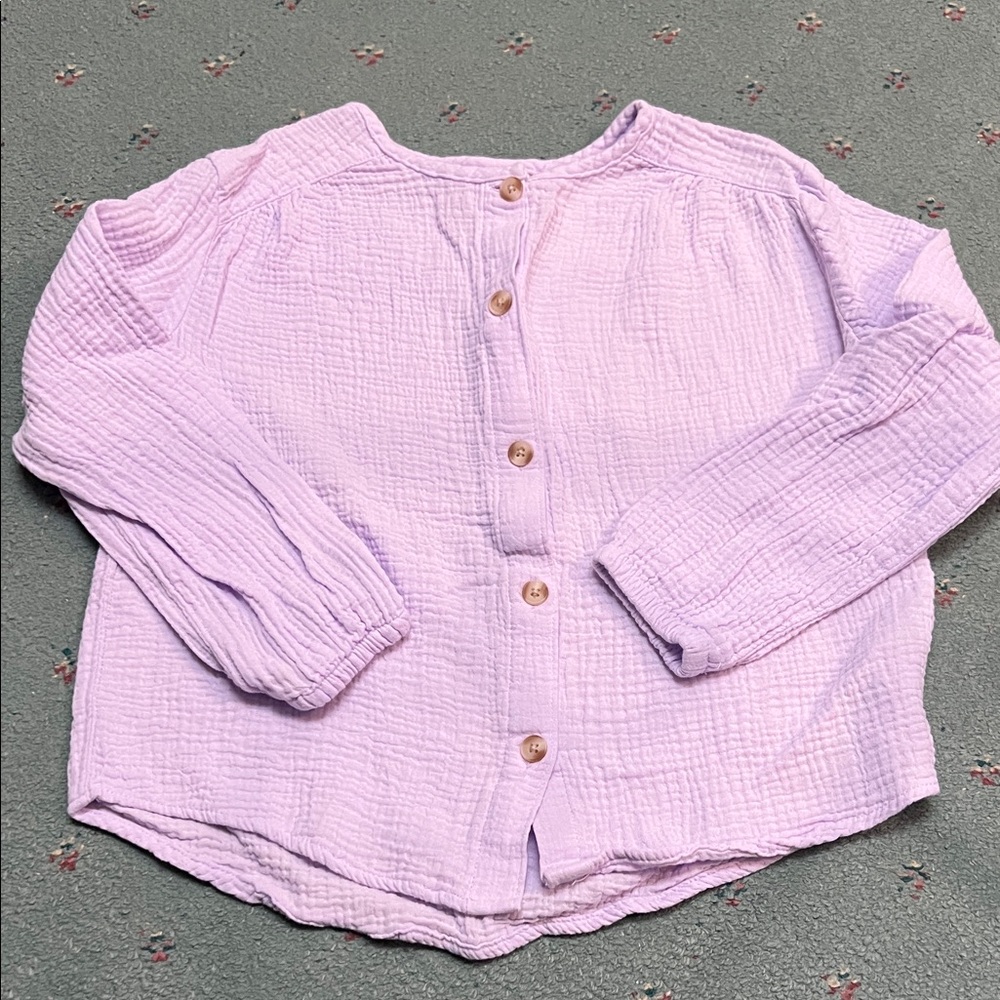Cat & Jack Light Purple Button-Down Kids Shirt